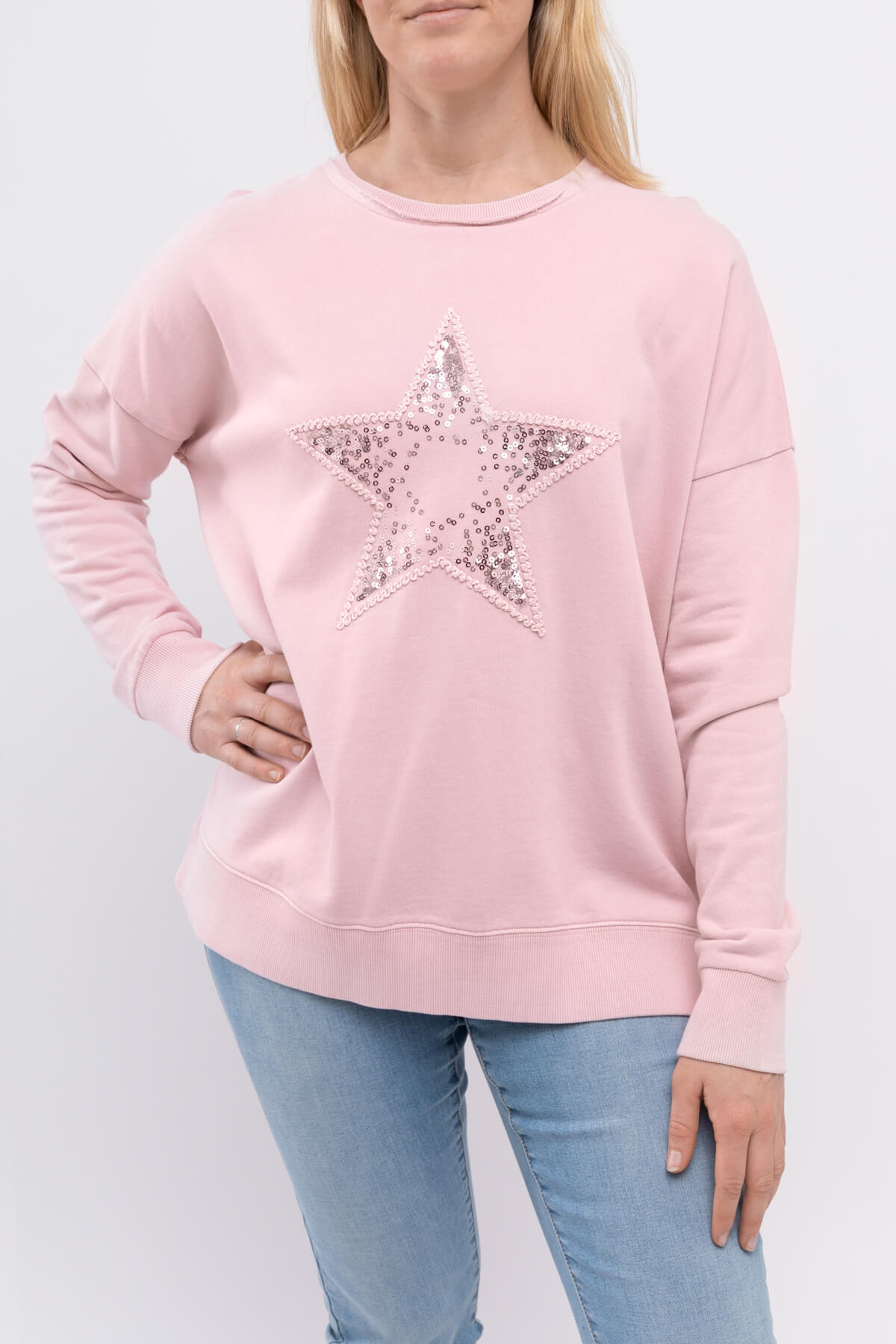 Sequin shop star sweatshirt