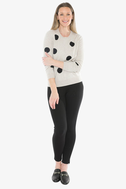 Diamante Spot Pullover in Stone Marle