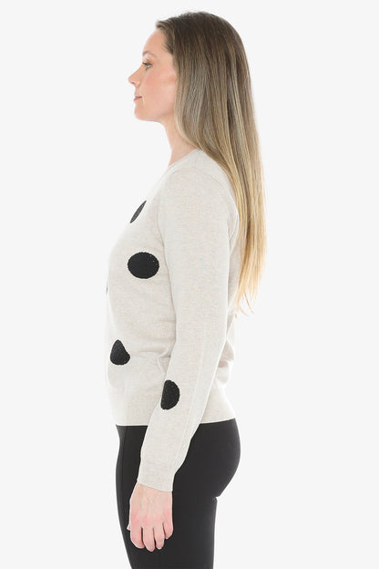 Diamante Spot Pullover in Stone Marle