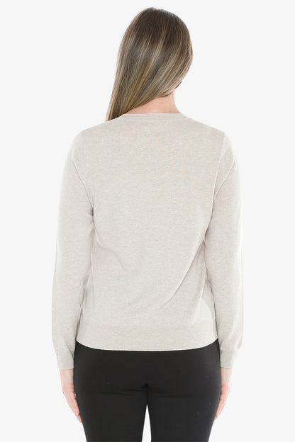 Diamante Spot Pullover in Stone Marle