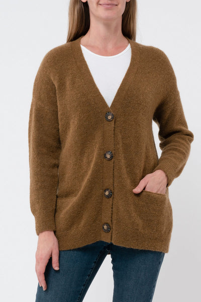 Mohair Boyfriend Cardigan Mustard