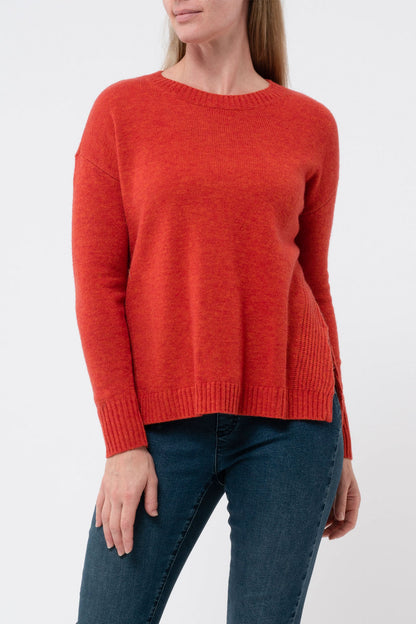 Side Split Rib Detail Pullover