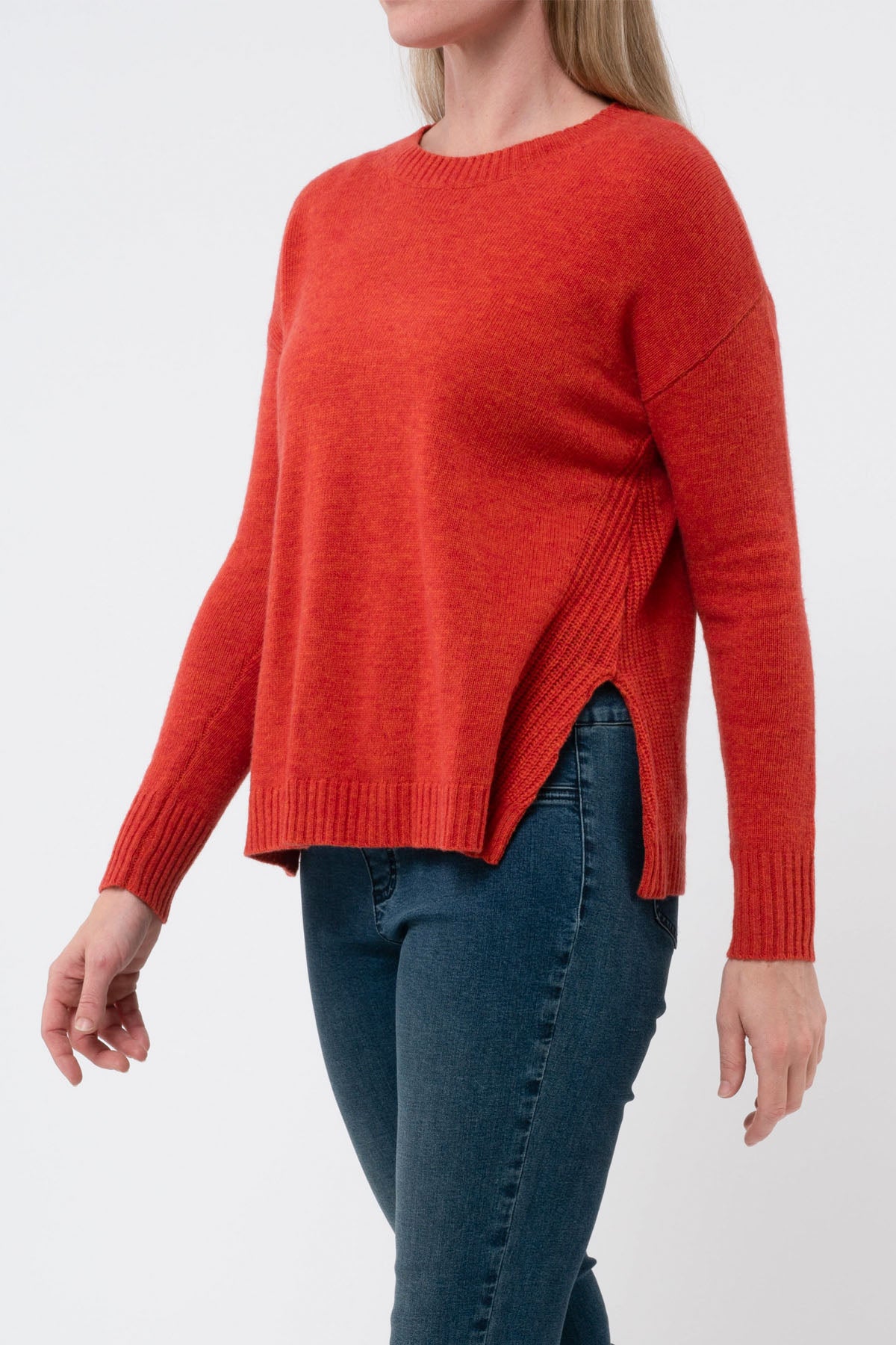 Side Split Rib Detail Pullover