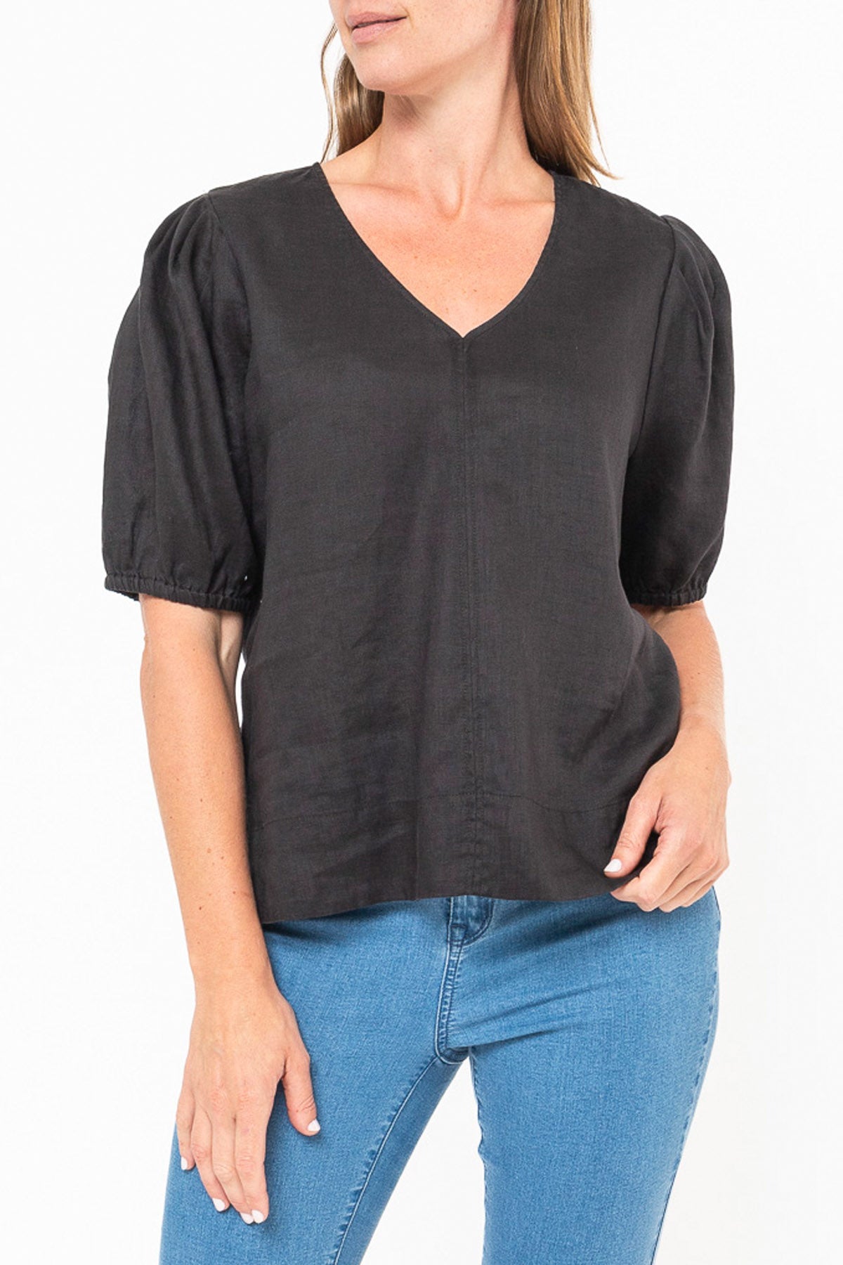 Blouson Sleeve V-neck Top