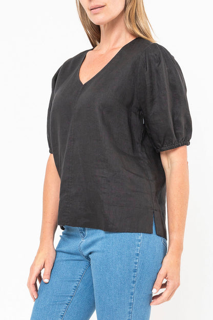 Blouson Sleeve V-neck Top