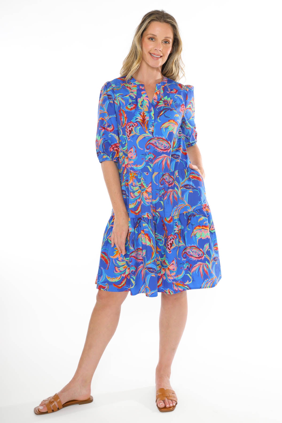 Women's Cobalt Flora Dress in Multicolour