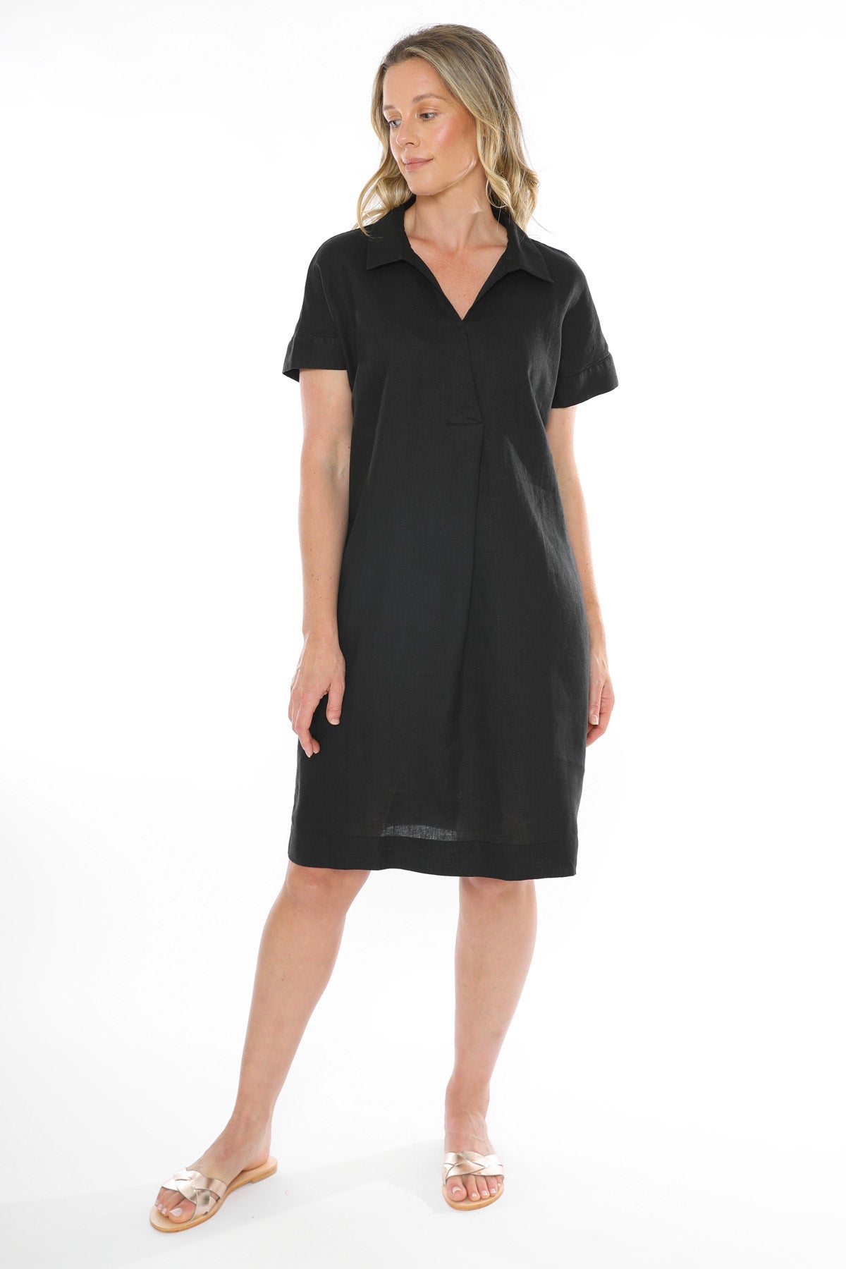 Women's Collared Dress in Black