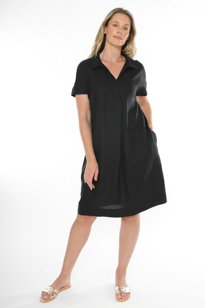 Women's Collared Dress in Black