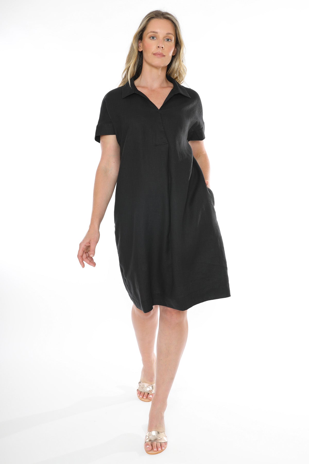 Women's Collared Dress in Black