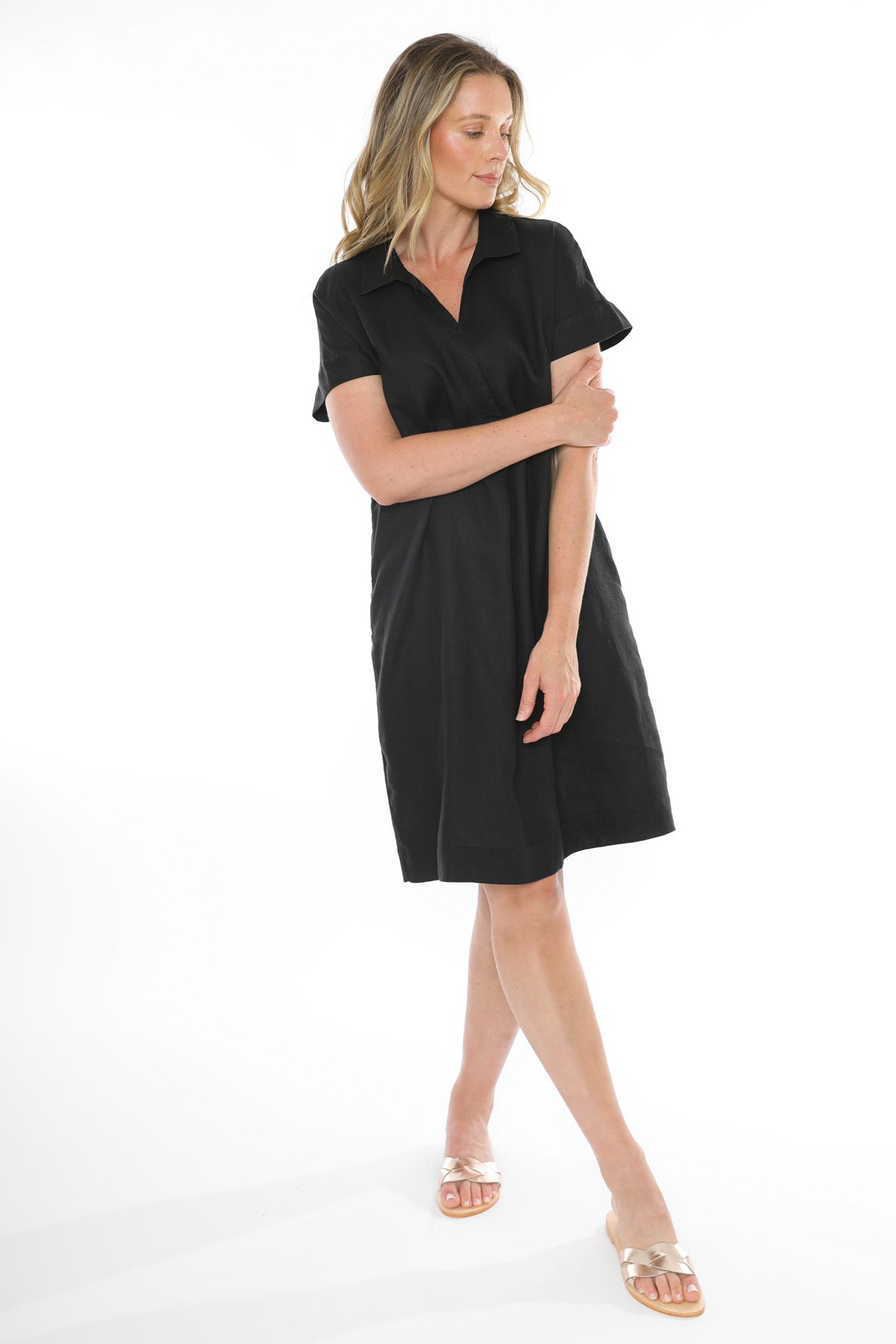 Women's Collared Dress in Black