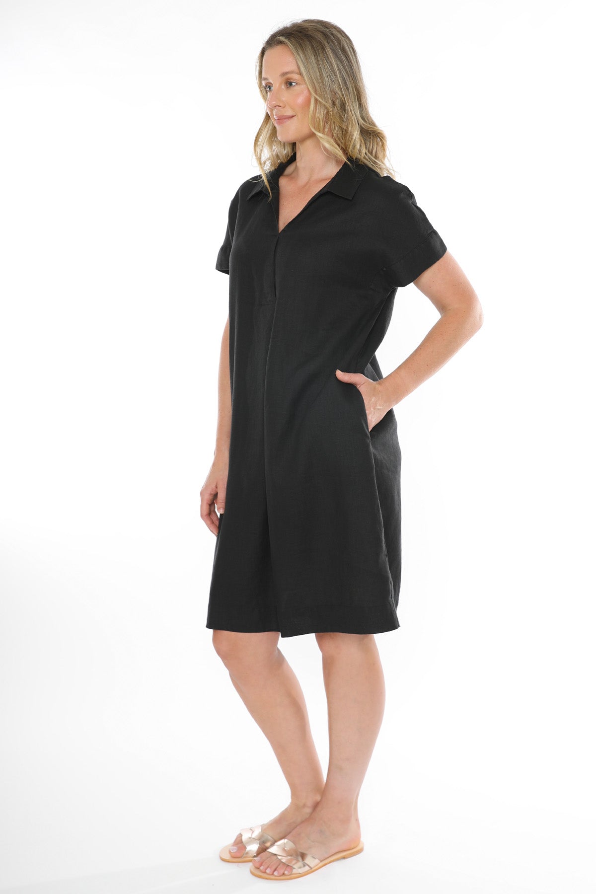 Women's Collared Dress in Black