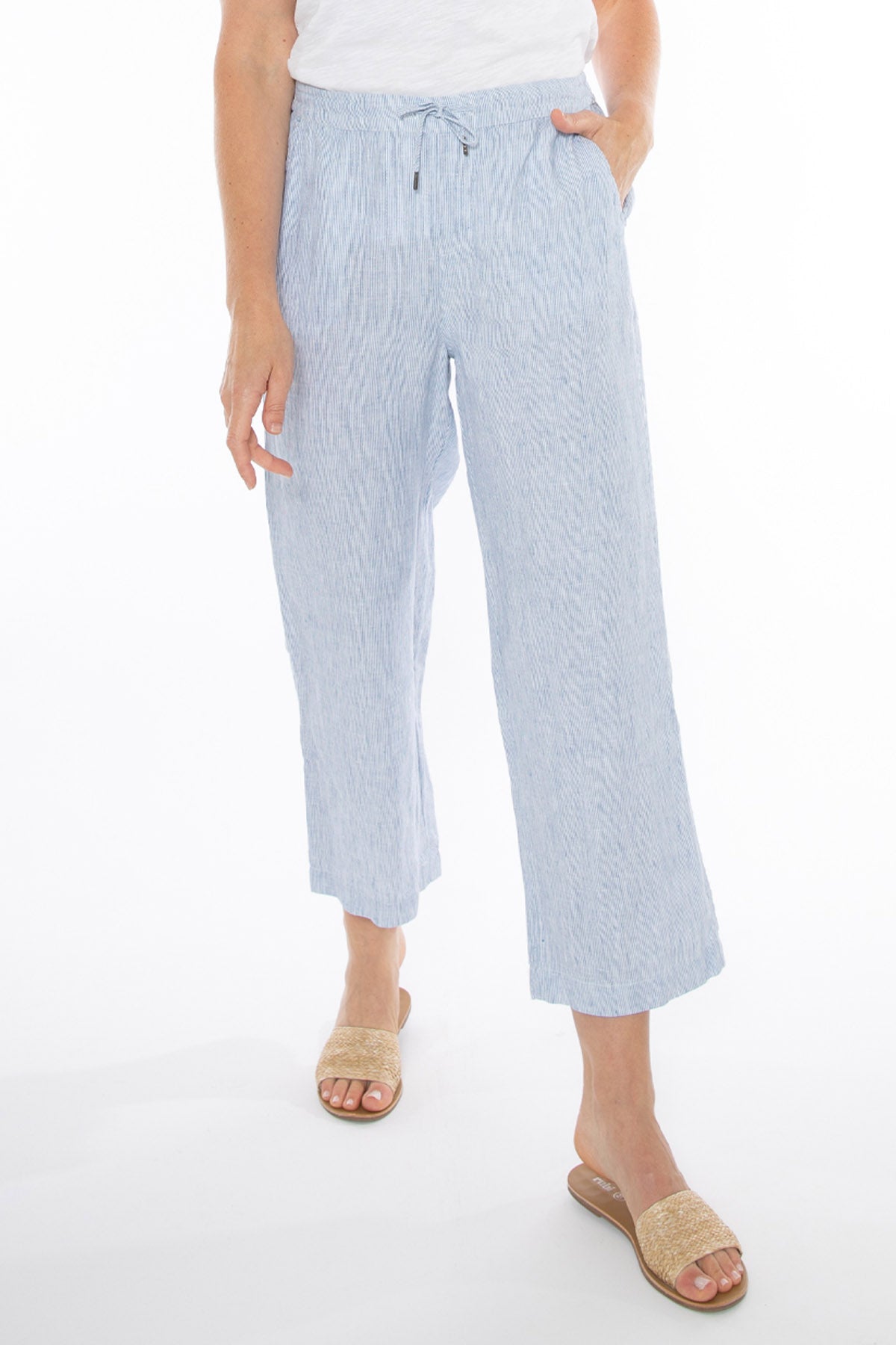 Women's Core Stripe Pant in Blue and White