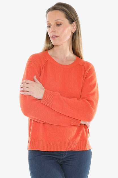 Detail Raglan Pullover in Nectarine