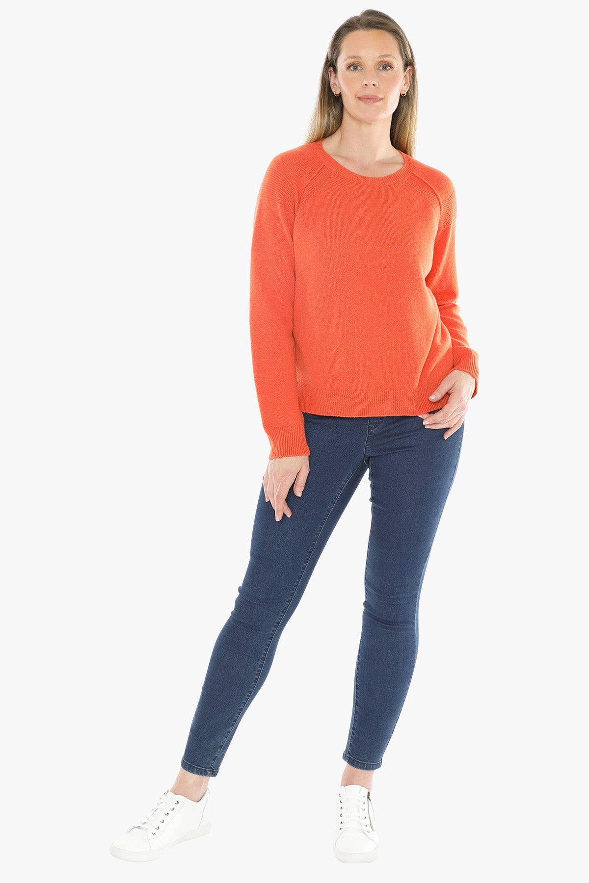 Detail Raglan Pullover in Nectarine