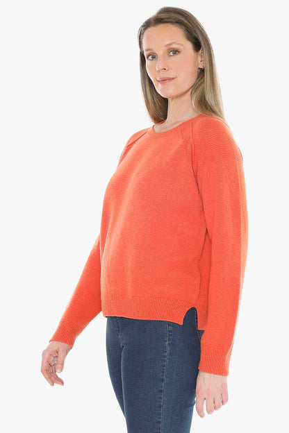 Detail Raglan Pullover in Nectarine