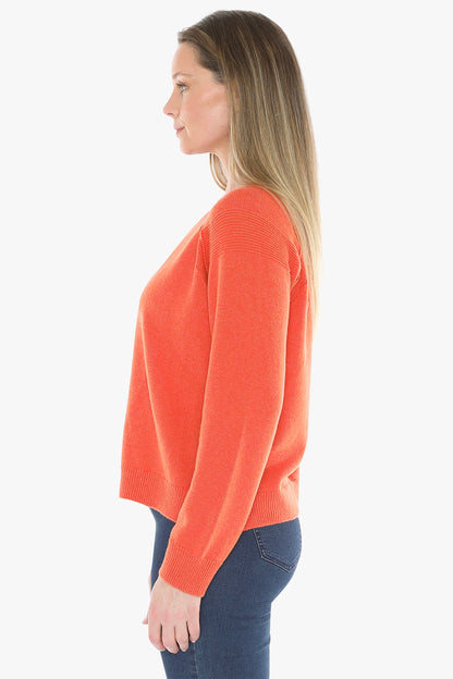 Detail Raglan Pullover in Nectarine