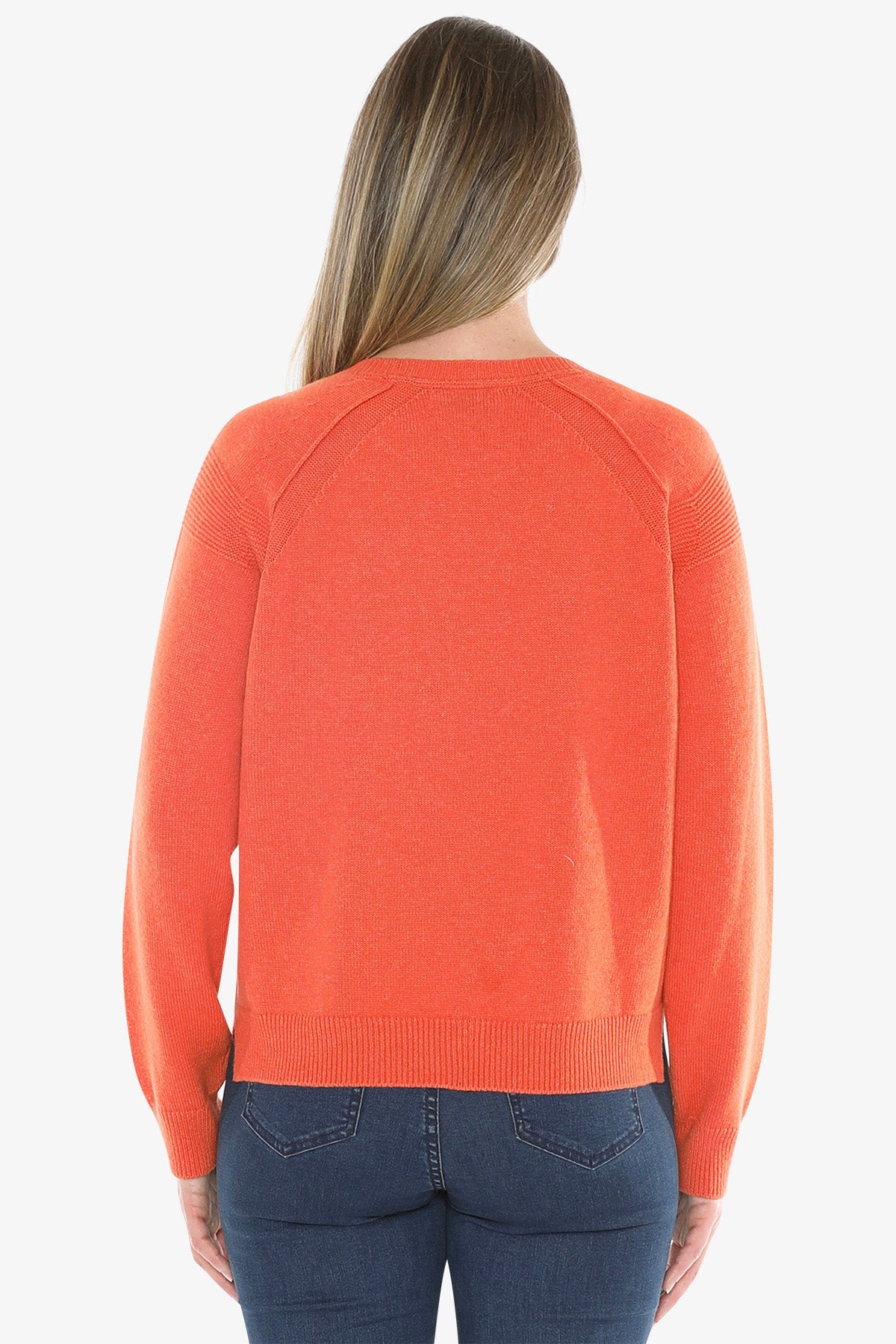 Detail Raglan Pullover in Nectarine