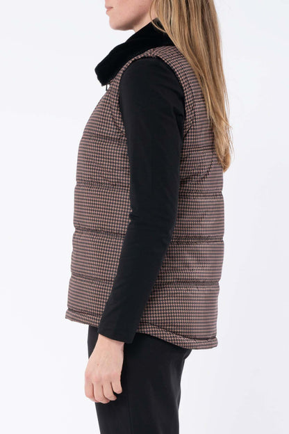 Houndstooth Puffer Vest