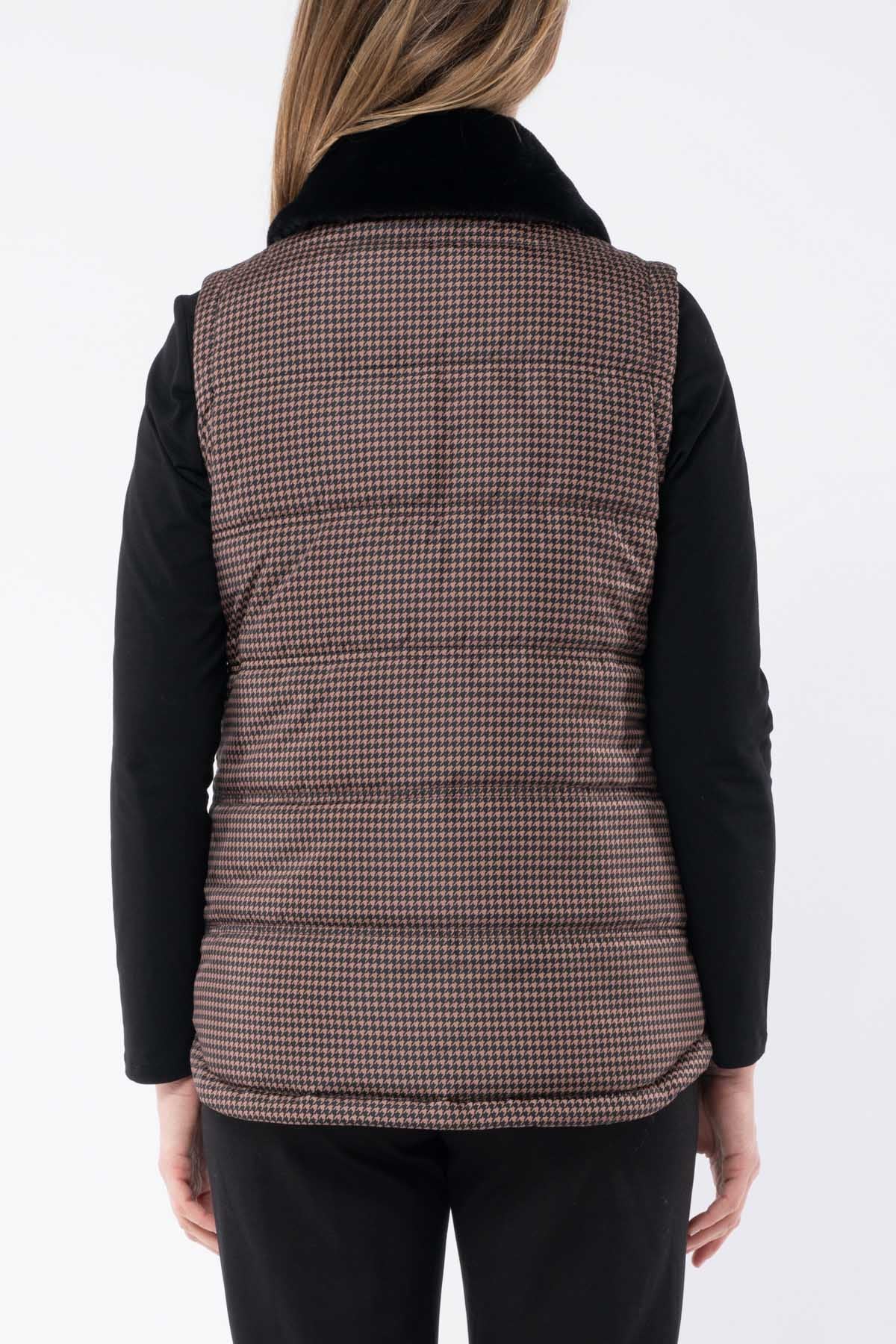 Houndstooth Puffer Vest