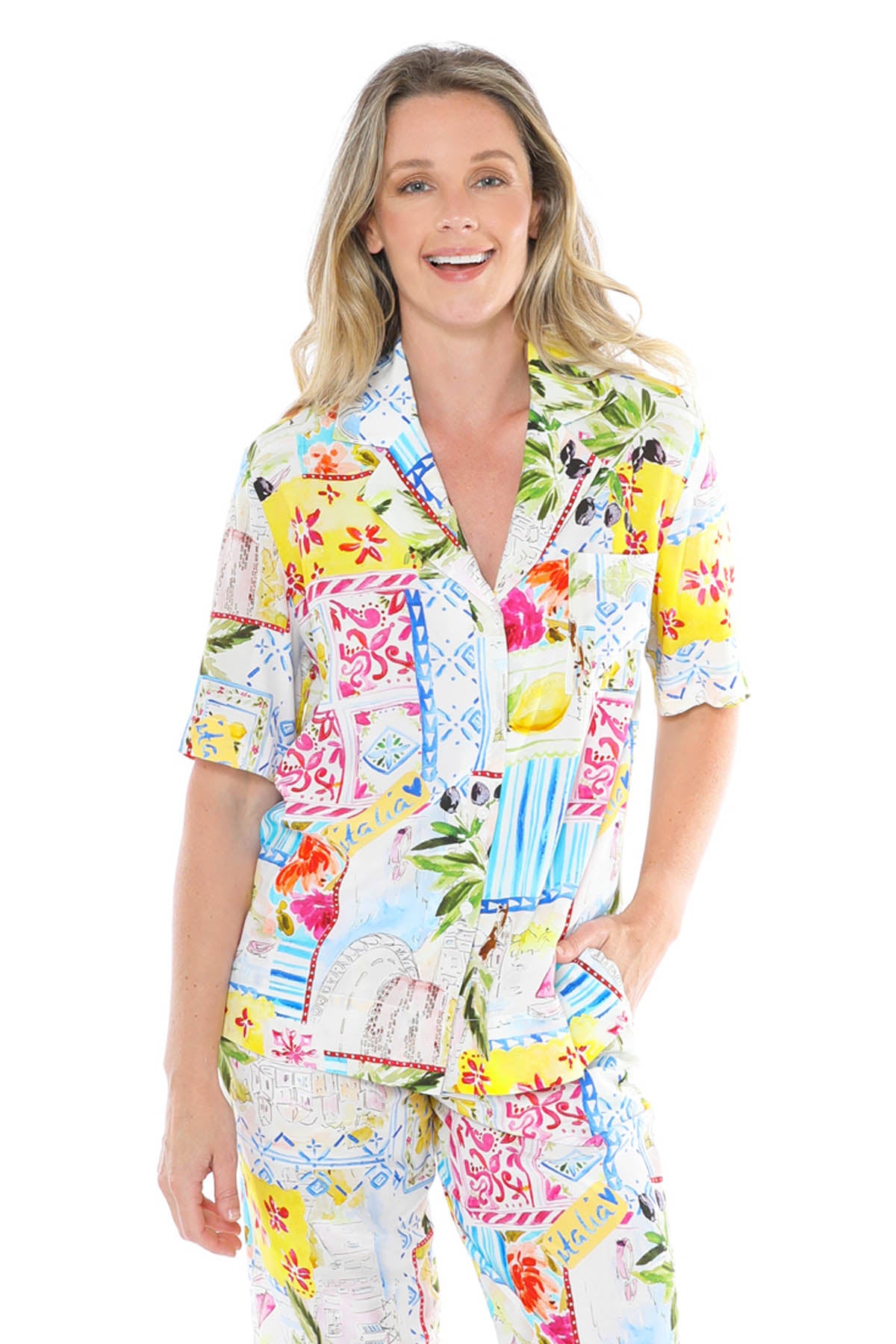 Women's Italian Holiday Shirt in Multicolour