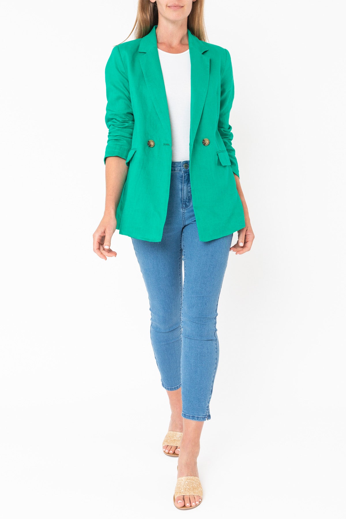 Green hot sale summer blazer