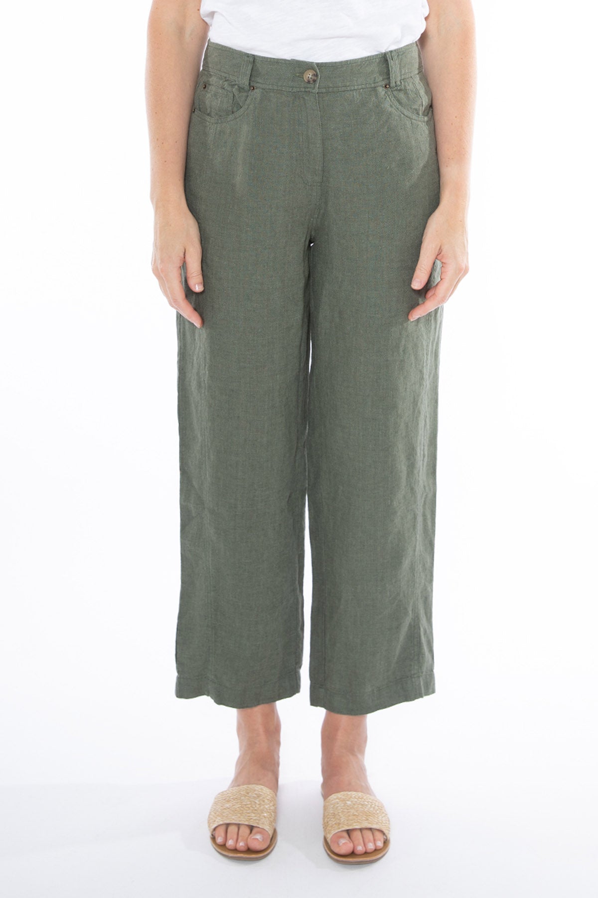 Women's Linen Jean in Green