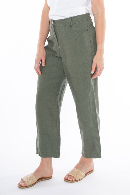 Women's Linen Jean in Green