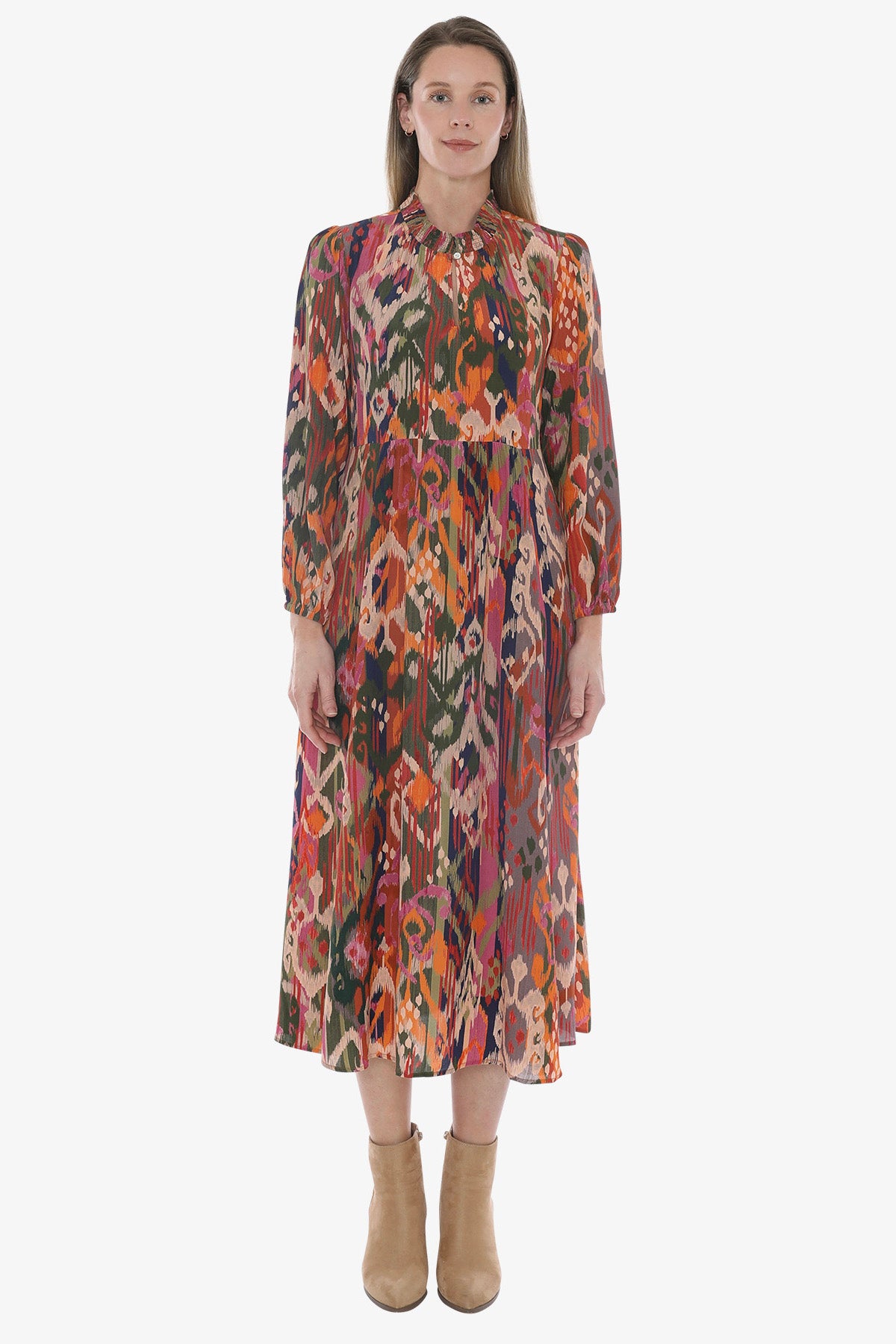 Opulent Ikat Dress in Multi