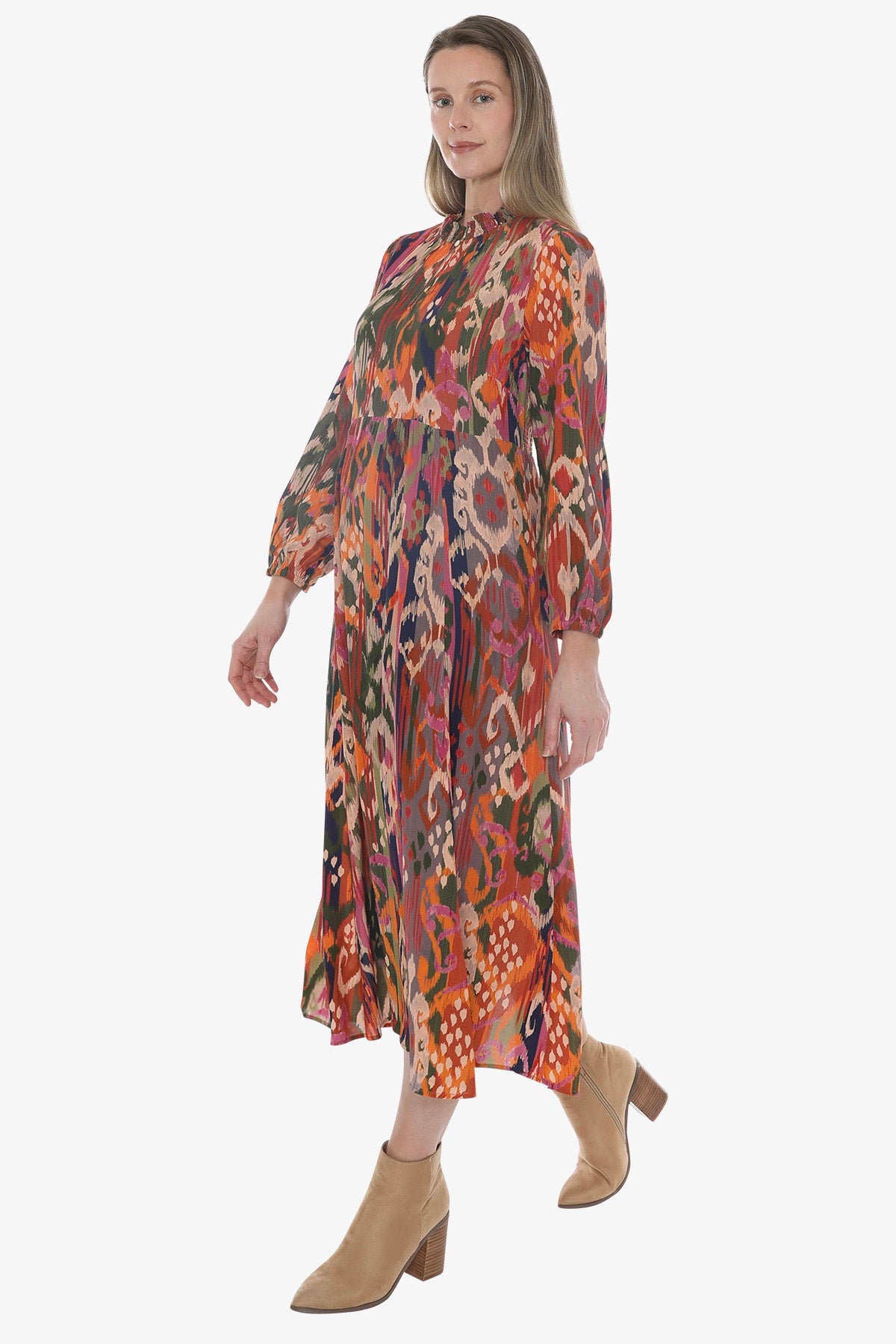 Opulent Ikat Dress in Multi