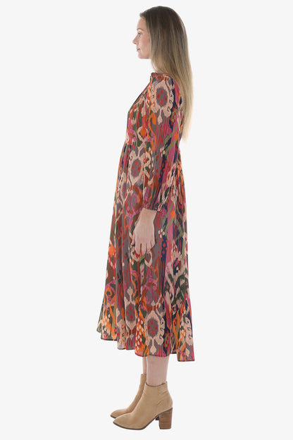 Opulent Ikat Dress in Multi