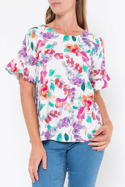 Painterly Floral Top