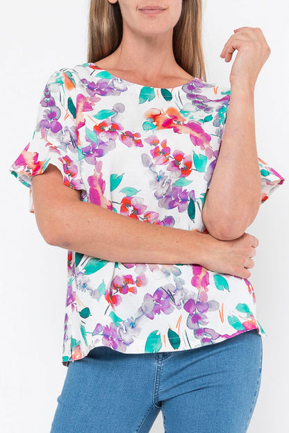 Painterly Floral Top