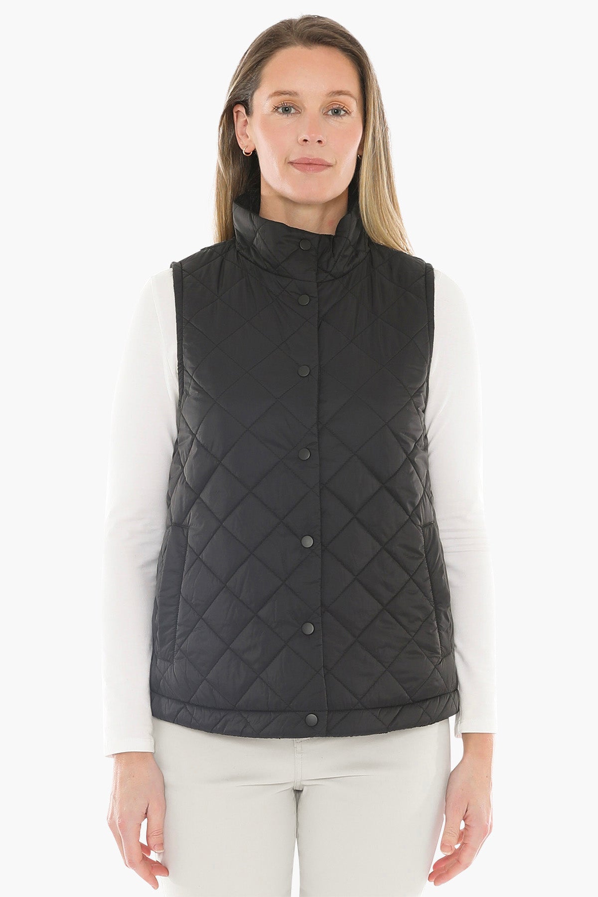 Reversible Quilted Vest in Black