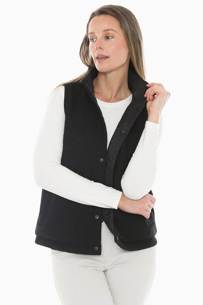 Reversible Quilted Vest in Black