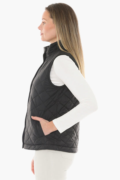 Reversible Quilted Vest in Black