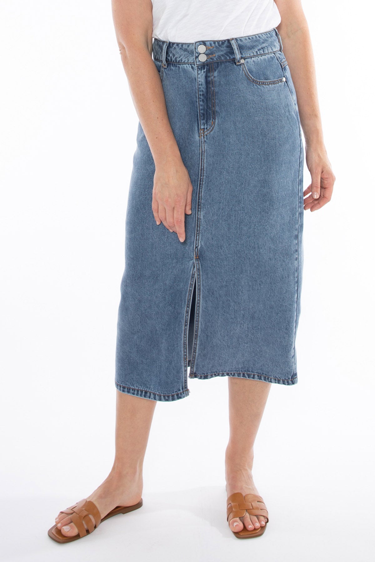 Women's Soft Denim Skirt in Blue