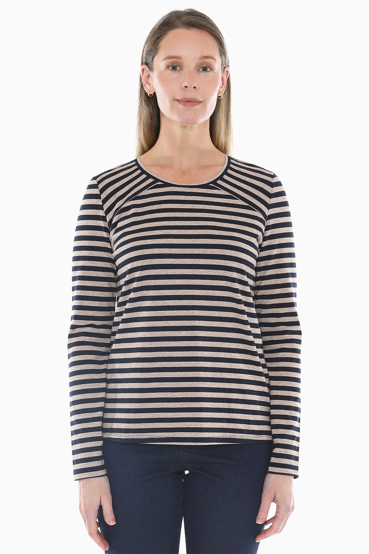 Stripe Crew in Navy/Oat