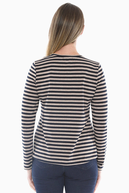 Stripe Crew in Navy/Oat