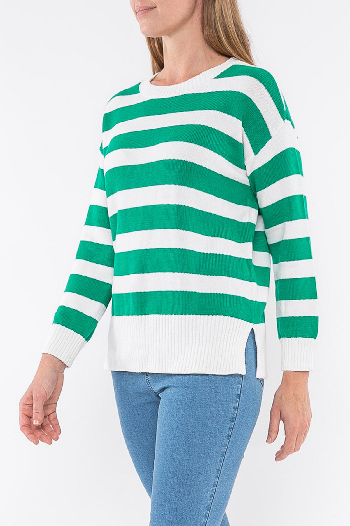 Green hot sale stripe jumper