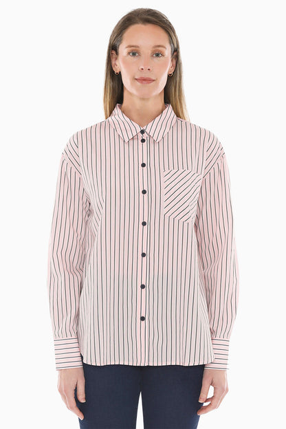 Stripe Shirt in Pink/Navy