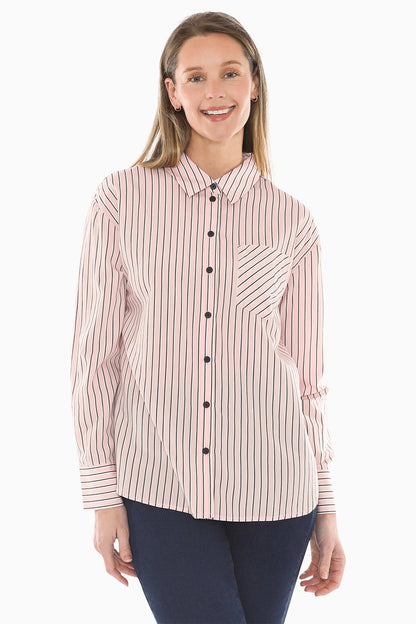 Stripe Shirt in Pink/Navy