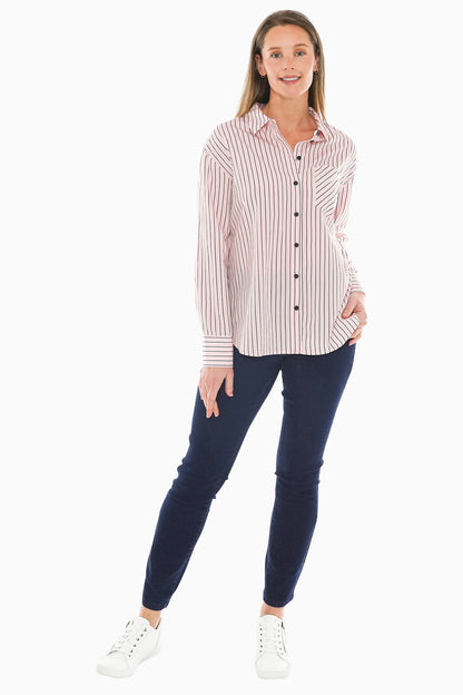 Stripe Shirt in Pink/Navy