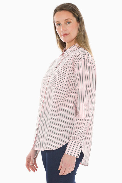 Stripe Shirt in Pink/Navy