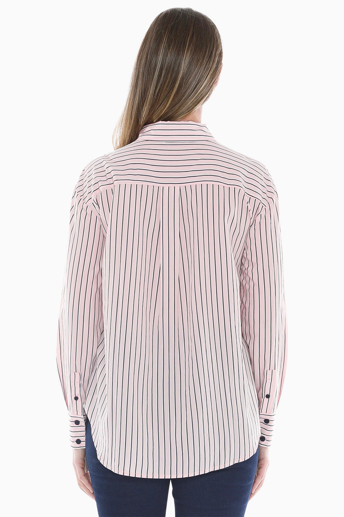 Stripe Shirt in Pink/Navy