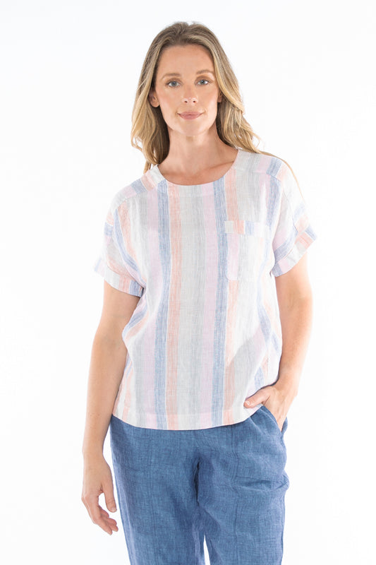 Women's Sunset Stripe Top in Multi Colour