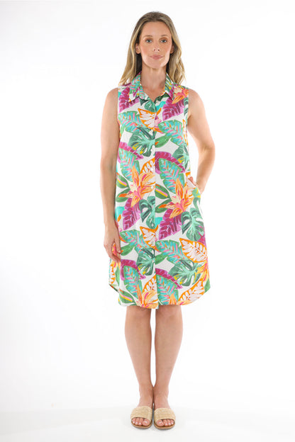 Women's Tropicana Sleeveless Dress in Multicolour