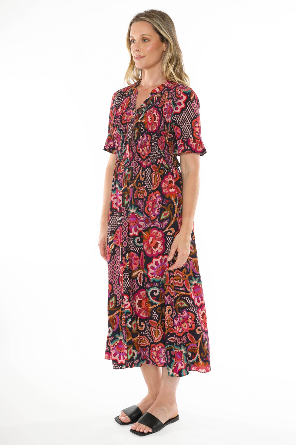 Women's Vibrant Tapestry Dress in Multicolour