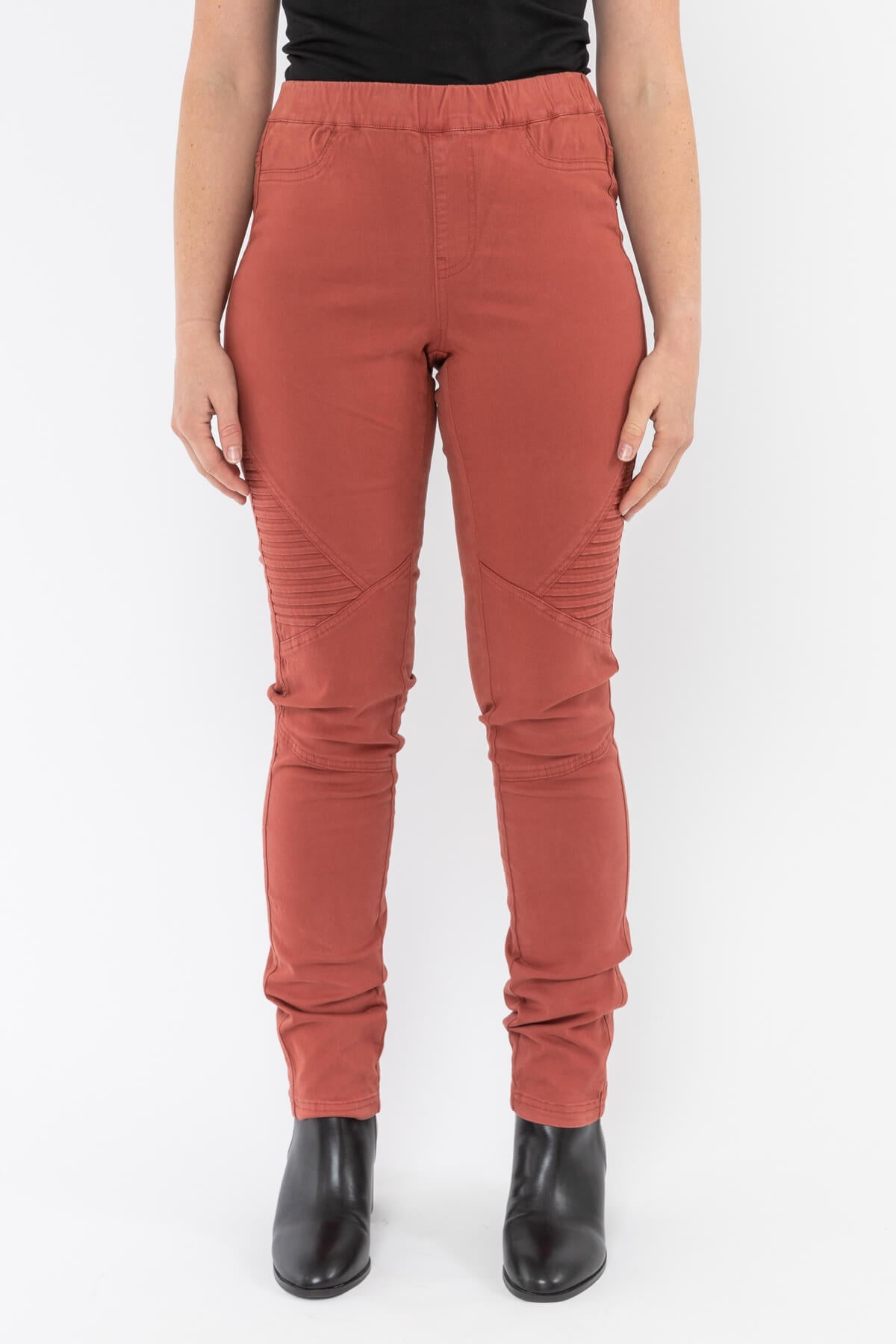 Biker Knee Jegging Dusty Red