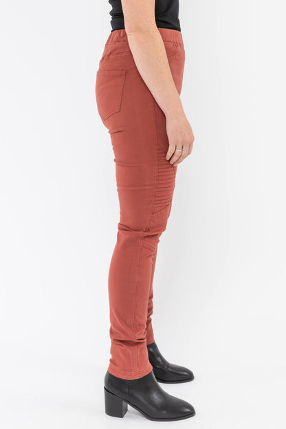 Biker Knee Jegging Dusty Red