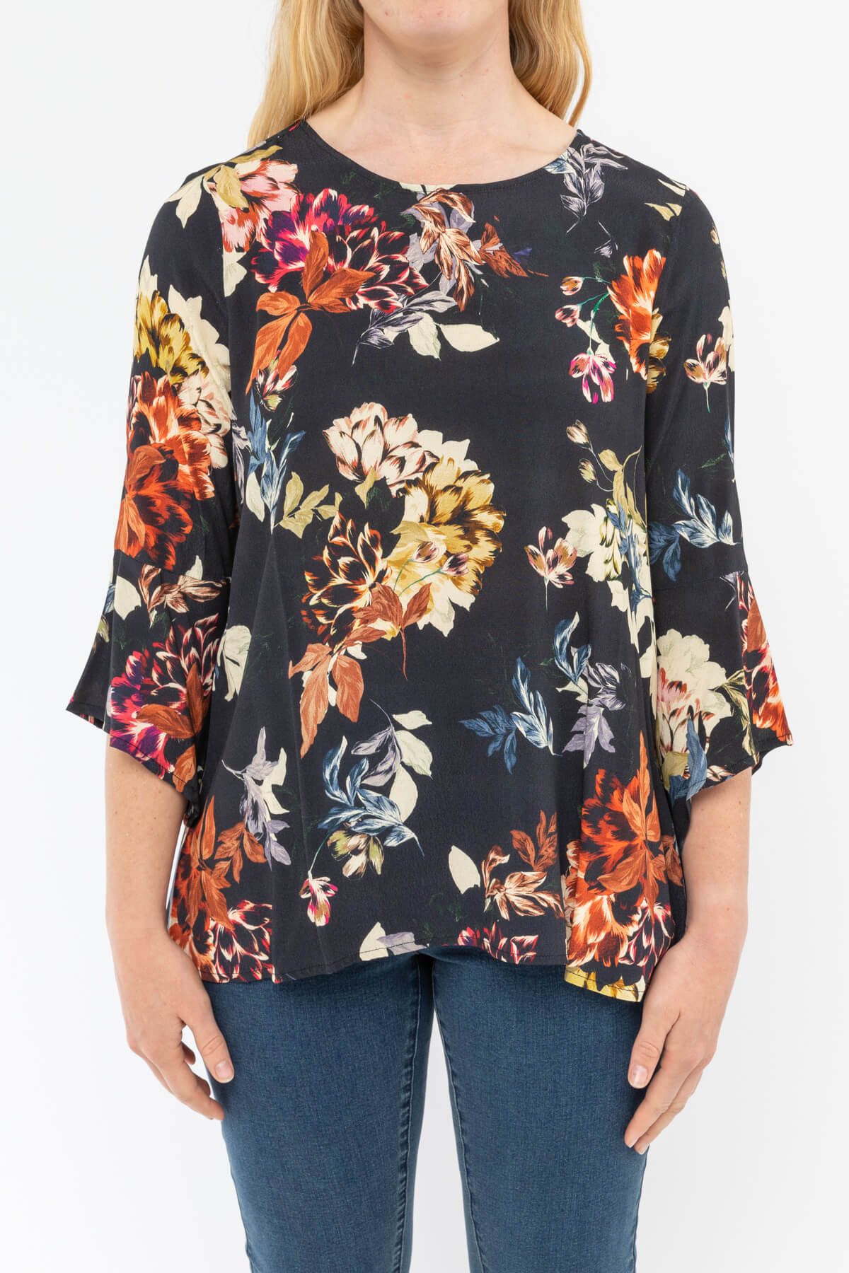 Nightshade Floral Flutter Sleeve Top